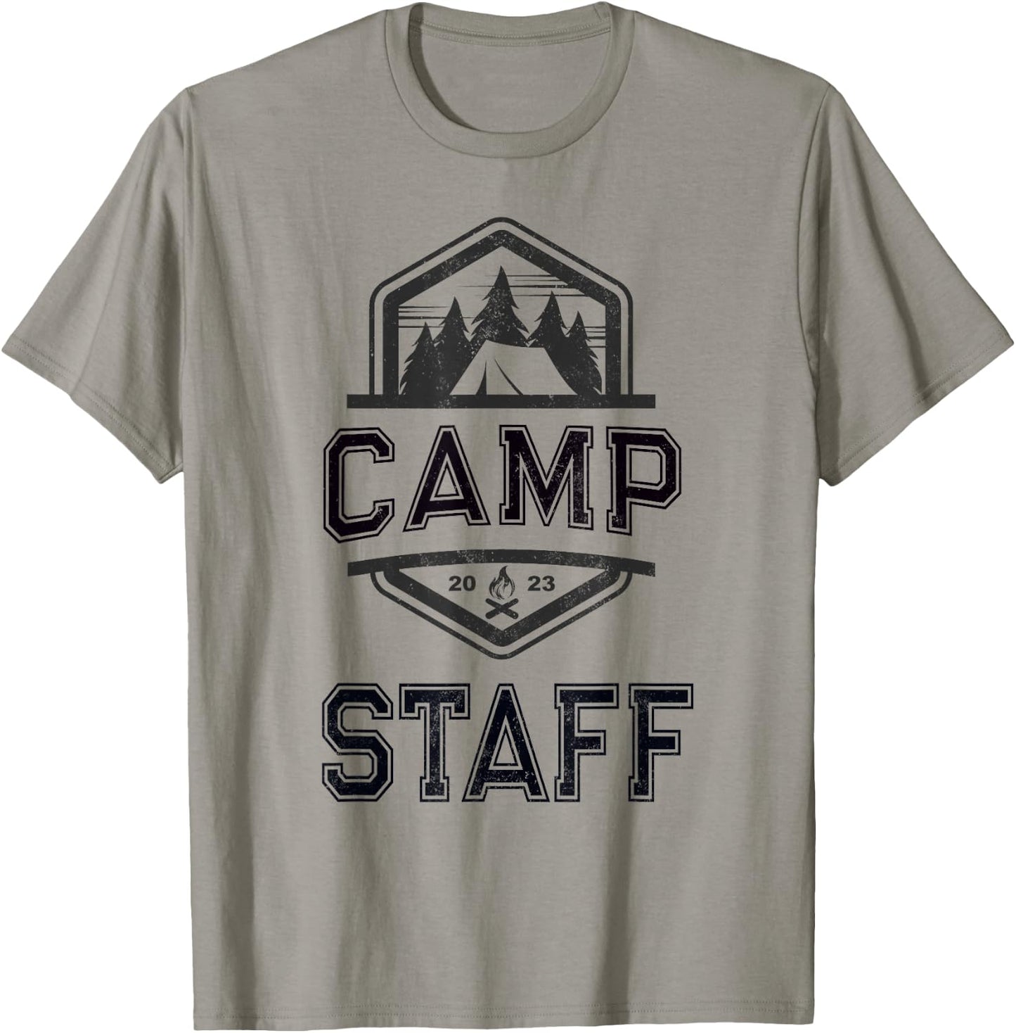 Vintage CAMP STAFF Summer Campground Host Crew Counselor T-Shirt - T-Shirt | Sand