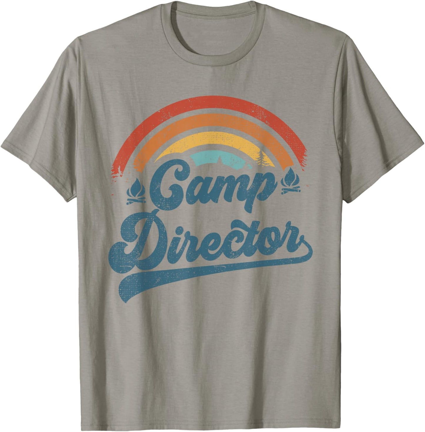 Summer Camp Director Staff Groovy Rainbow Camp Counselor T-Shirt - T-Shirt | Sand