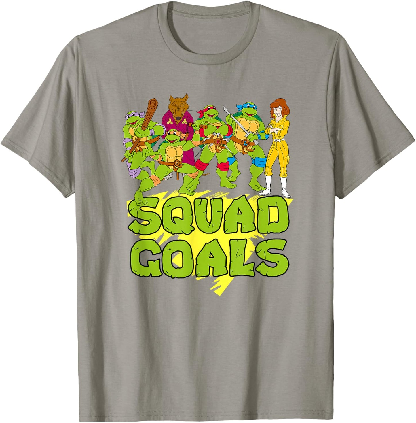 TMNT with Splinter & April - Squad Goals T-Shirt - T-Shirt | Sand
