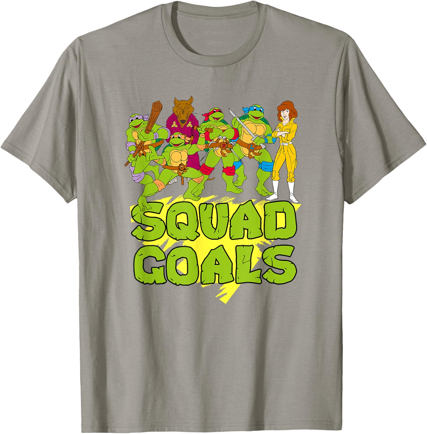 TMNT with Splinter & April - Squad Goals T-Shirt - T-Shirt | Sand