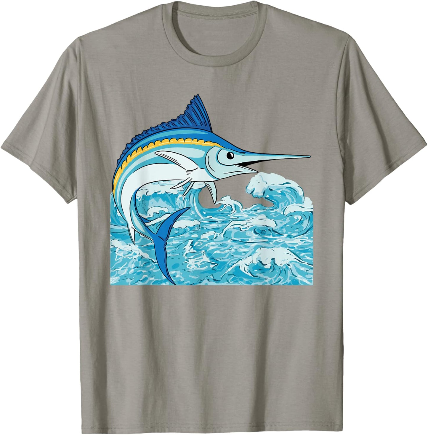 Swordfish Marlin Fish Saltwater Fishing Sea Animal Fisherman T-Shirt - T-Shirt | Sand