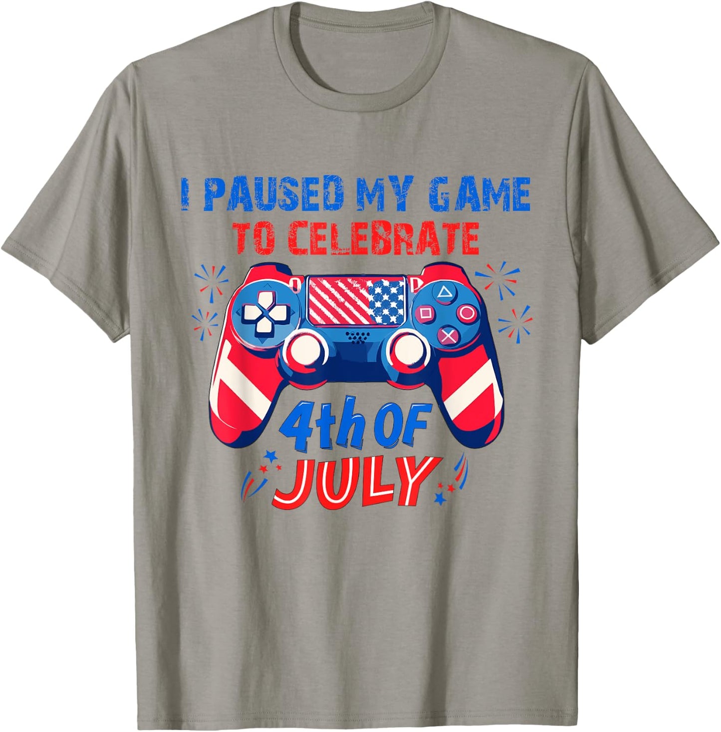 Gamer 4th Of July American Flag Gaming Lover Boys Girls Teen T-Shirt - T-Shirt | Sand
