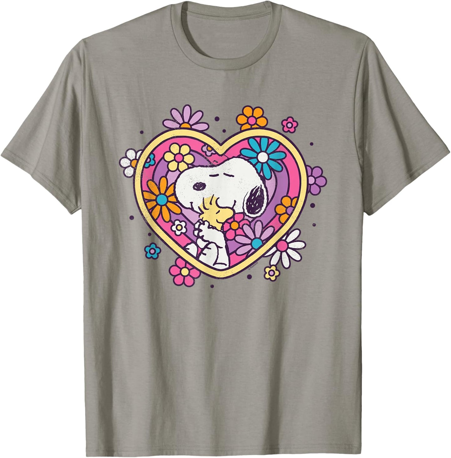 Peanuts - Hug Heart Flowers T-Shirt - T-Shirt | Sand
