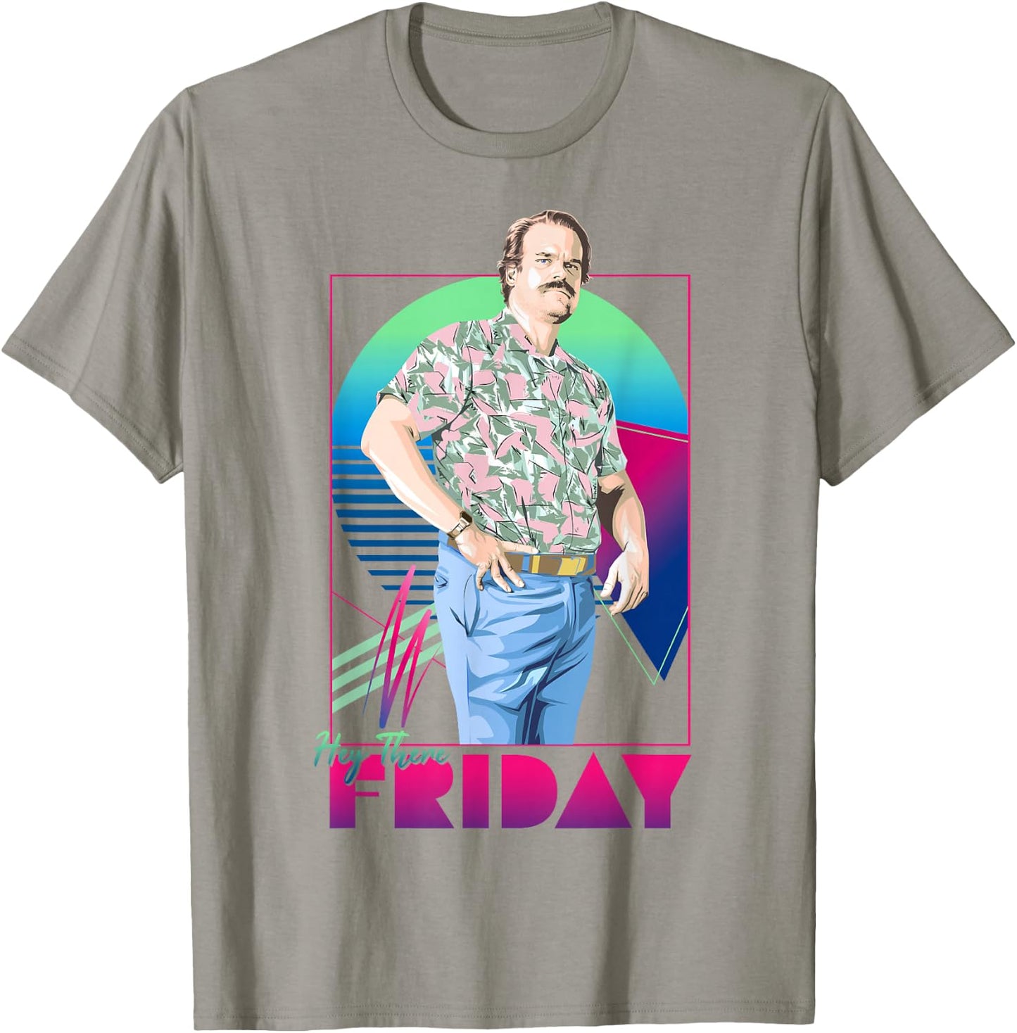 Stranger Things Jim Hopper Hey There Friday Dad Vibes T-Shirt - T-Shirt | Sand