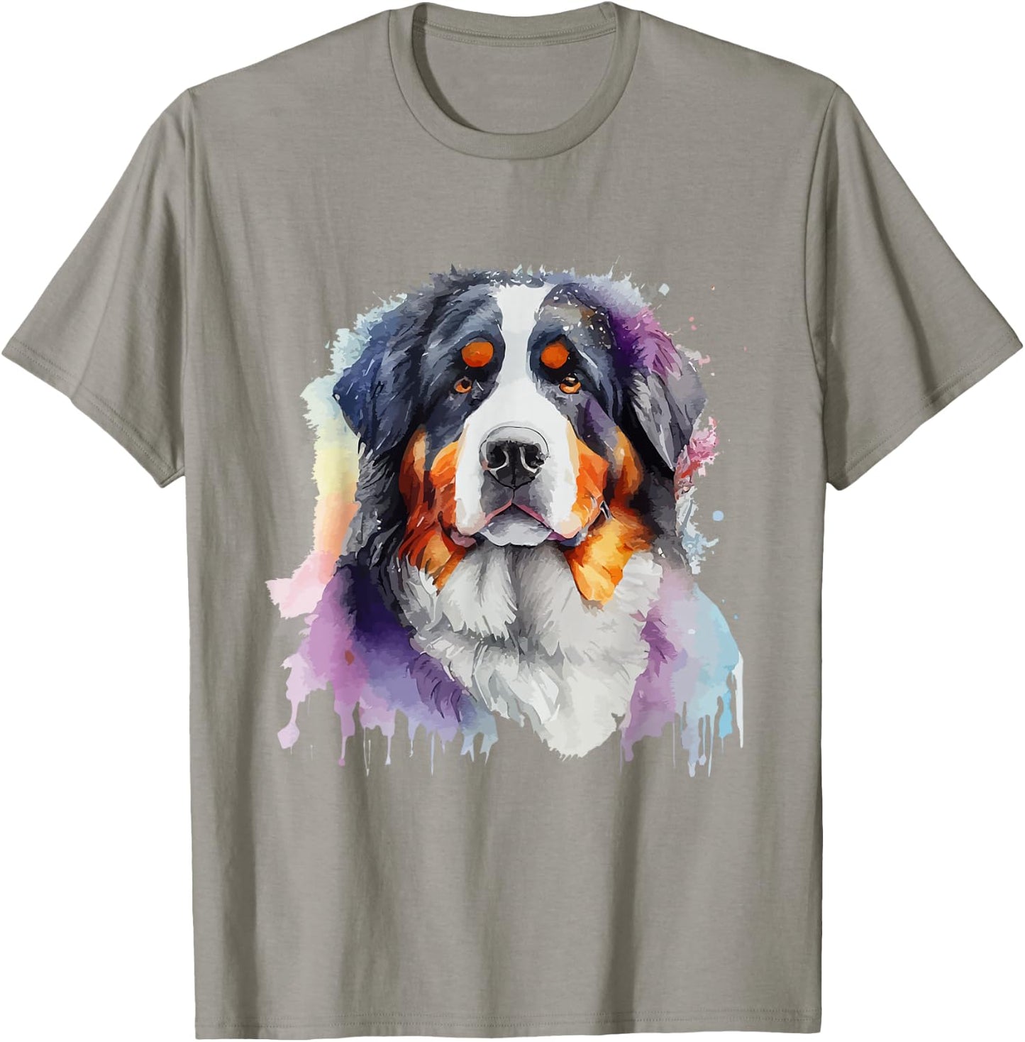 Bernese Mountain Dog Colorful Pop Art Tie Dye Tri Color T-Shirt - T-Shirt | Sand