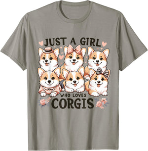 Just a Girl who Loves Corgis T-Shirt - T-Shirt | Sand