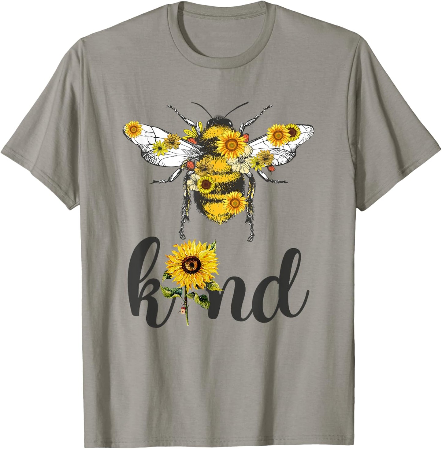 Cool Bee Kind Flower Funny Bumble Bee Women Girls T-Shirt - T-Shirt | Sand