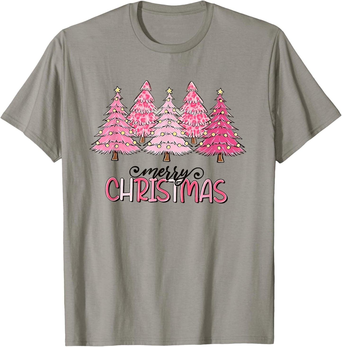 Merry Christmas Pink Christmas Tree Pink Christmas Costume T-Shirt - T-Shirt | Sand