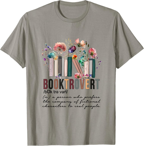 Floral Booktrovert Wildflowers Bookworm Reading Book Lovers
