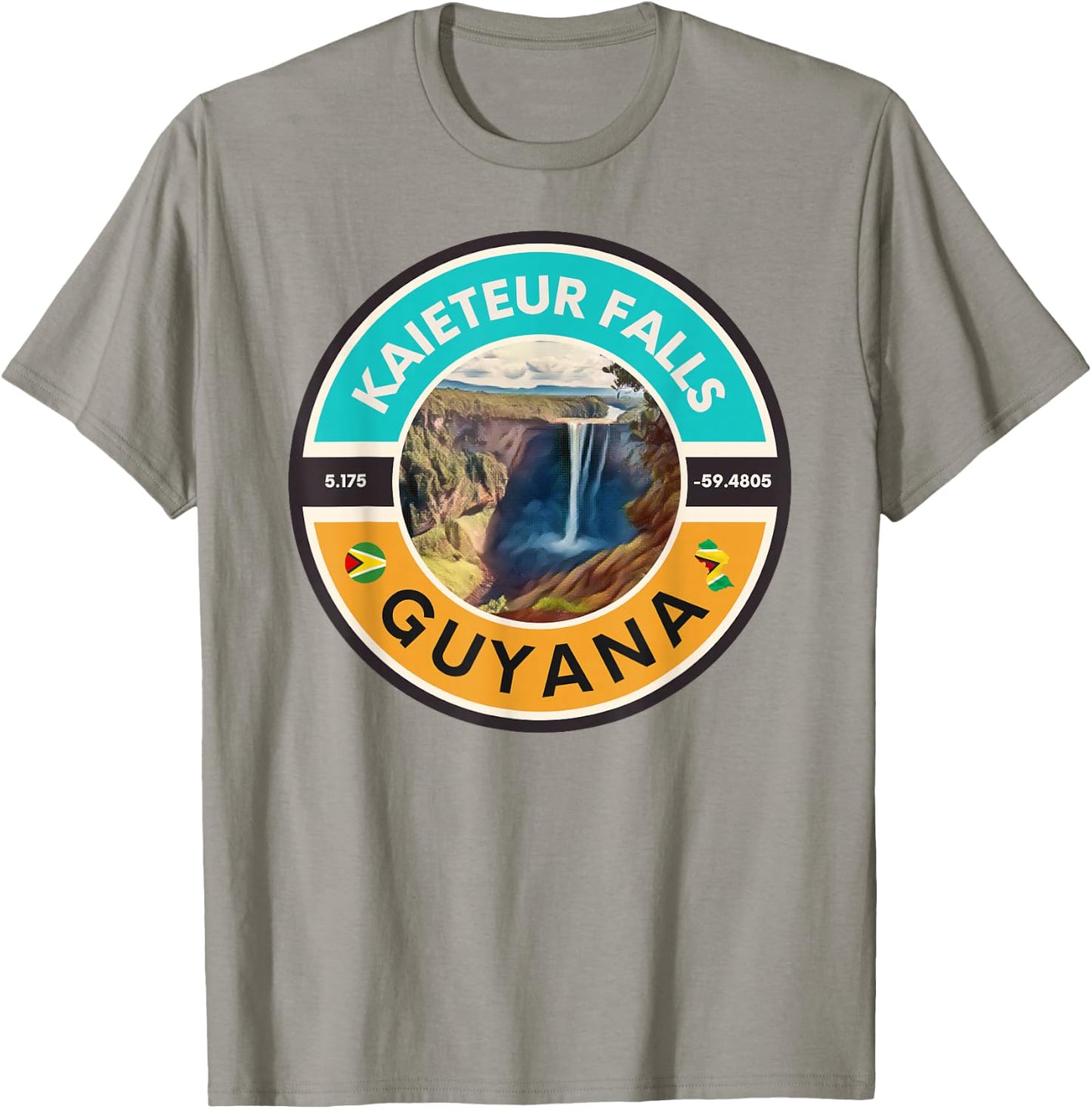 Kaieteur Falls Guyana - Geographic Location T-Shirt - T-Shirt | Sand