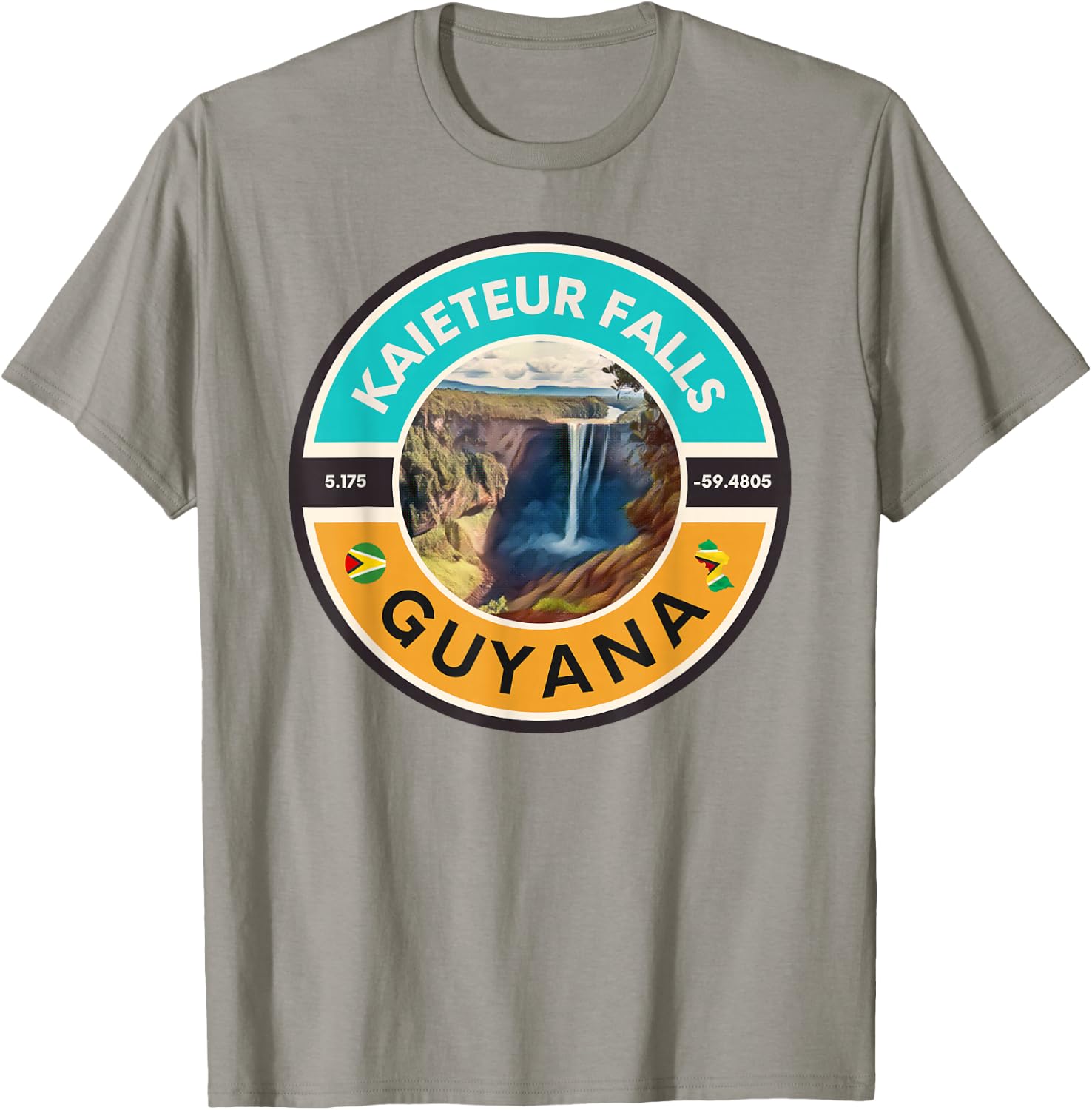 Kaieteur Falls Guyana - Geographic Location T-Shirt - T-Shirt | Sand