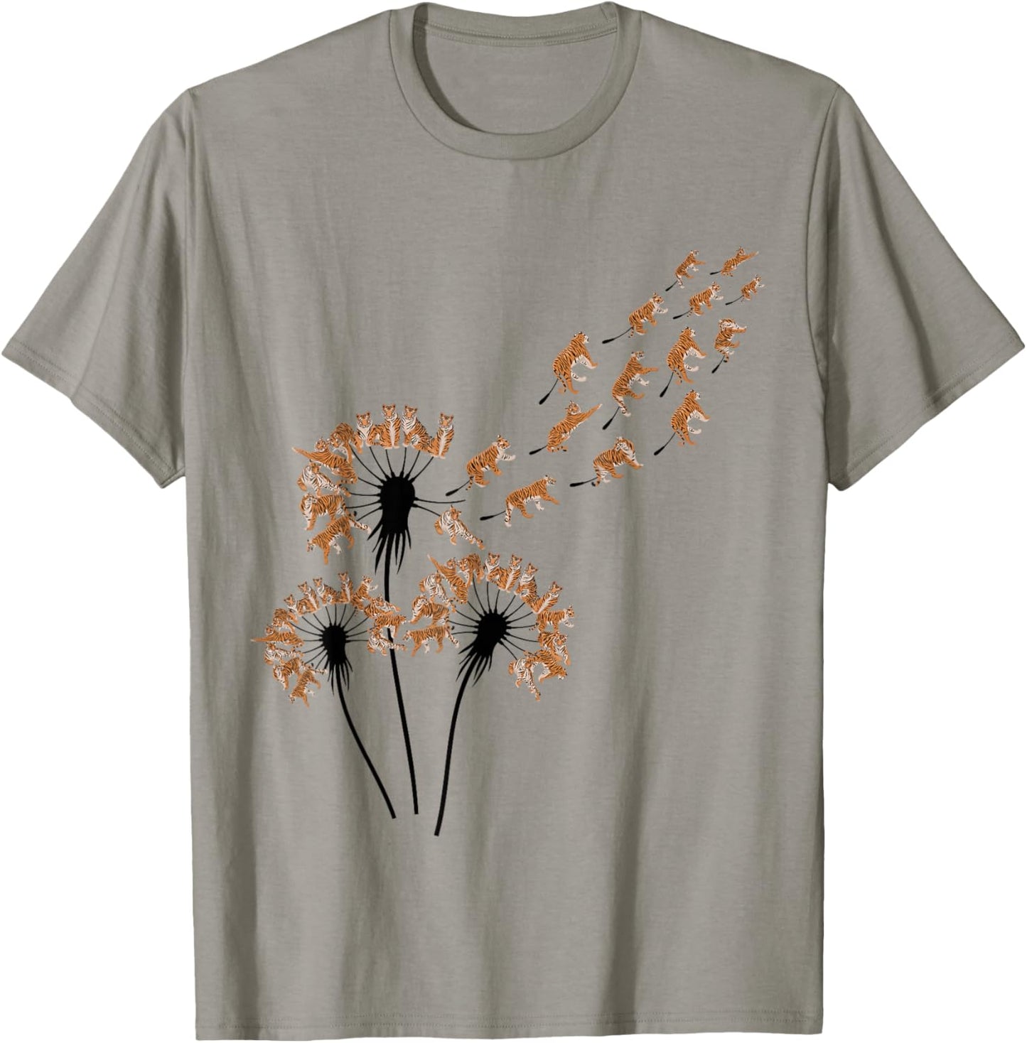 Dandelion Tigers Stuff for Tiger Lover | Tiger T-Shirt - T-Shirt | Sand