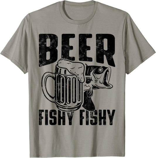 Beer Fishy Fishy Funny Fishing T-Shirt - T-Shirt | Sand