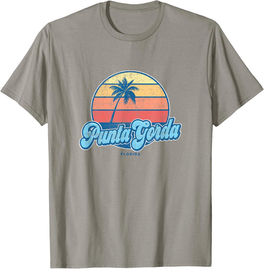 Vintage Punta Gorda Florida FL Classic 70s Retro Surfer T-Shirt - T-Shirt | Sand