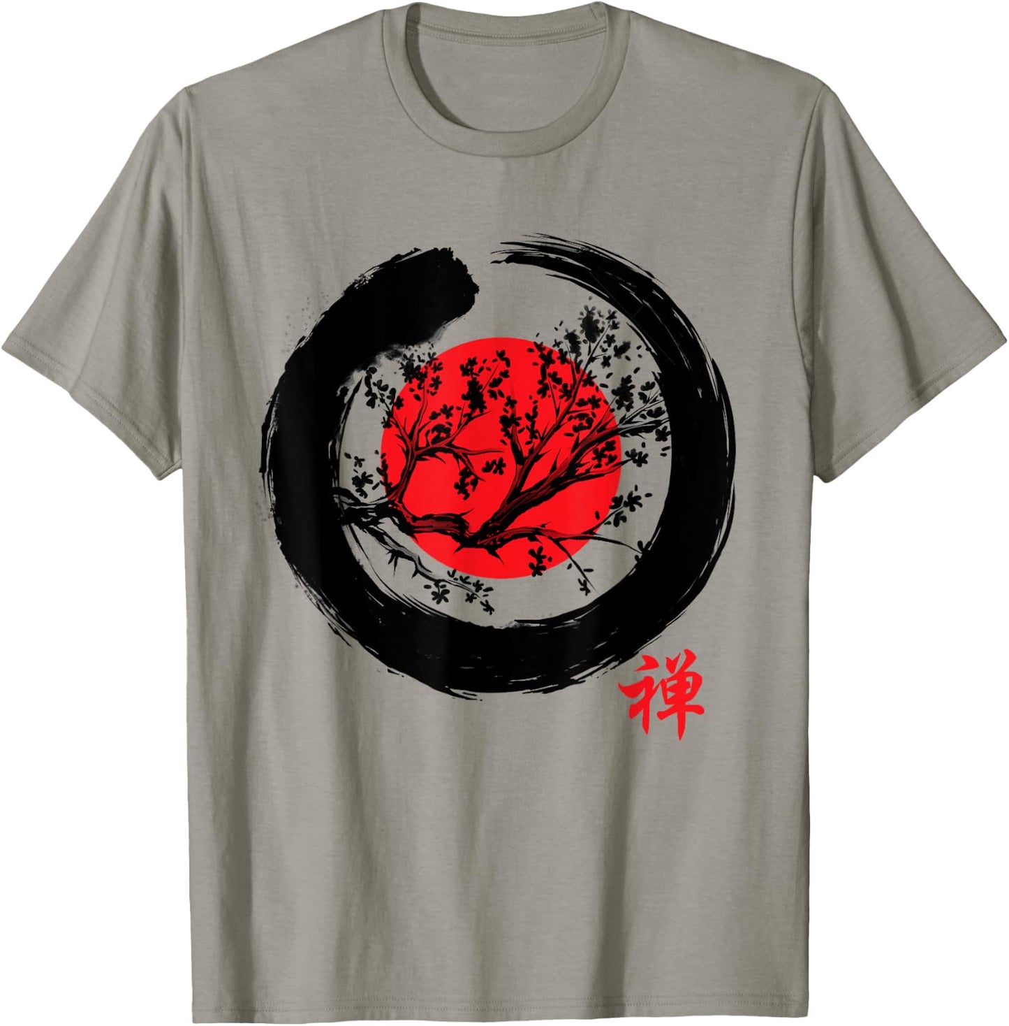 Japanese Calligraphy - Zen Buddhist Enso Circle Meditation T-Shirt - T-Shirt | Sand