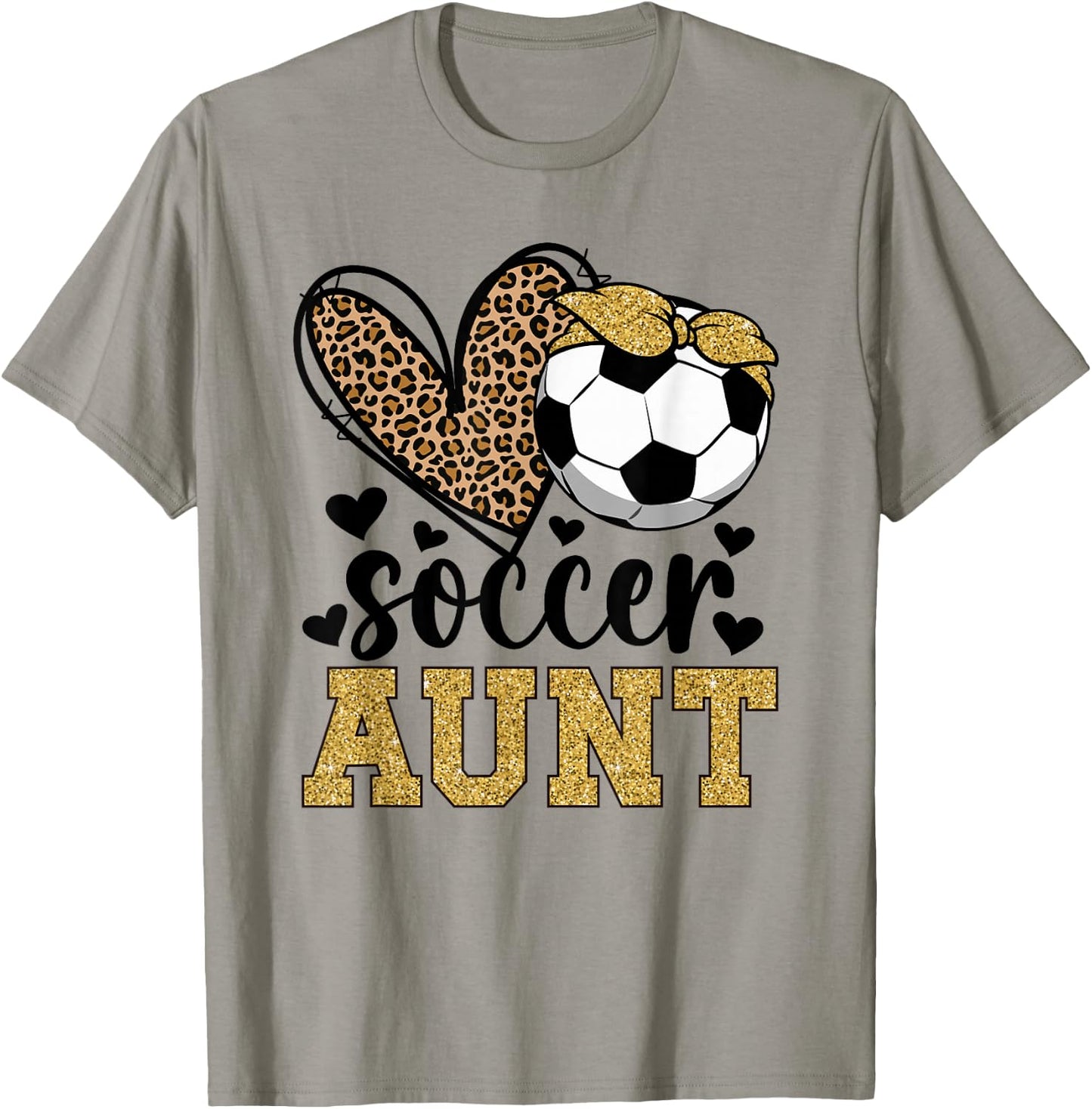 Soccer Aunt Heart Soccer Auntie Of A Soccer Player Aunt T-Shirt - T-Shirt | Sand