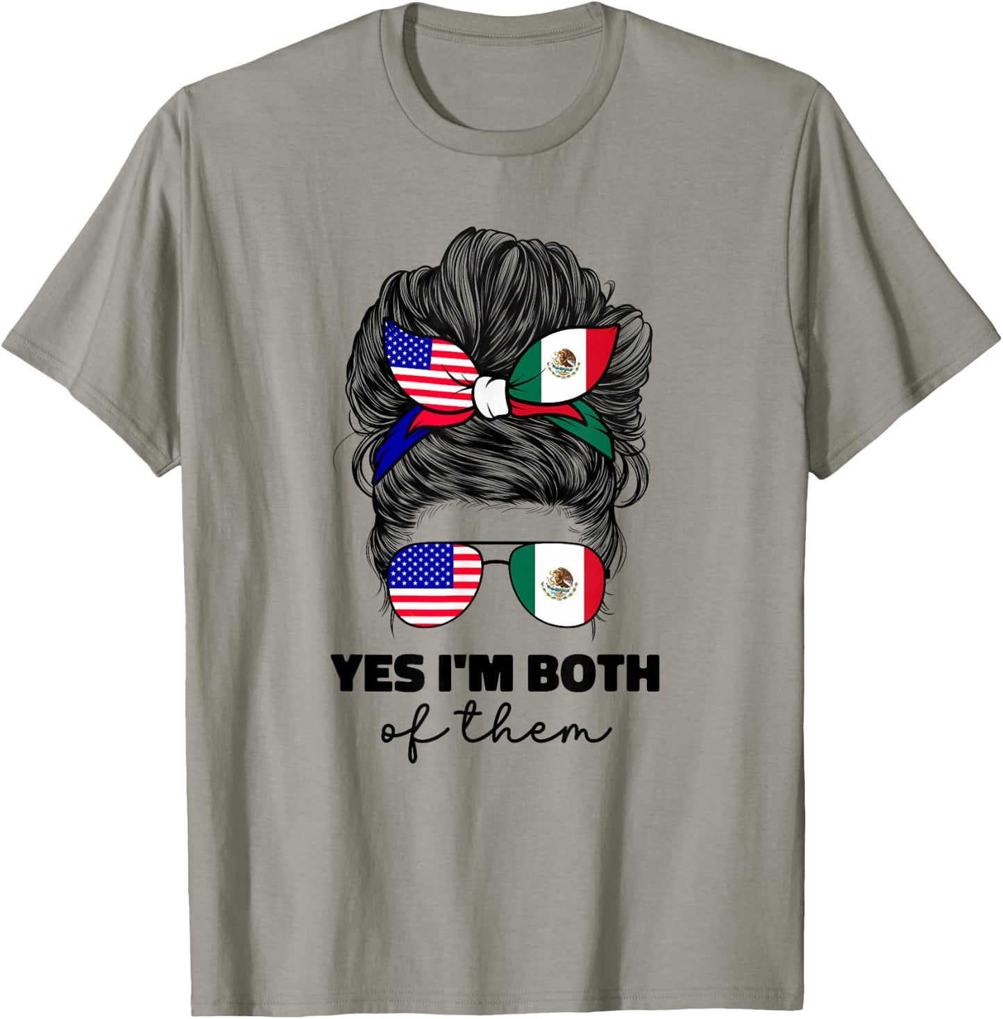 Half Mexican and American Mexico America USA Flag Girl Women T-Shirt - T-Shirt | Sand