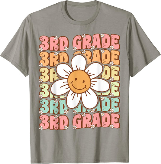 Groovy 3rd Grade Back to School First Day of Third Grade T-Shirt - T-Shirt | Sand