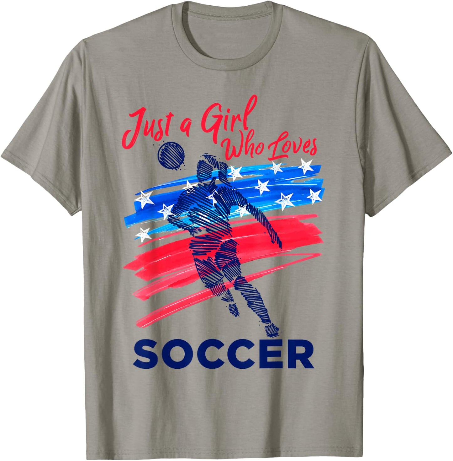 Just a Girl Who Loves Soccer Kids Girl Teen Football T-Shirt - T-Shirt | Sand