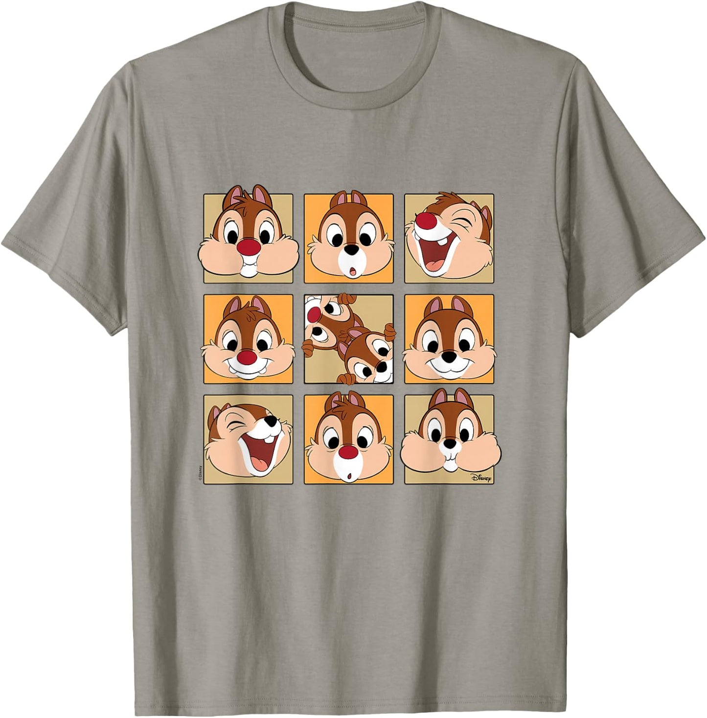 Chip 'N Dale Rescue Rangers - Chip & Dale Face Grid T-Shirt - T-Shirt | Sand