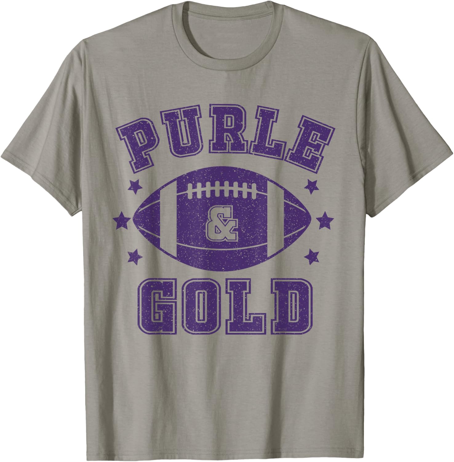 On Gameday Football We Wear Purple and Gold School Spirit T-Shirt - T-Shirt | Sand