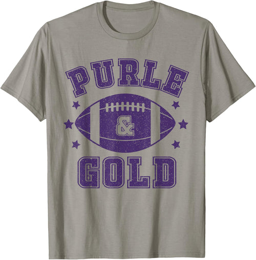 On Gameday Football We Wear Purple and Gold School Spirit