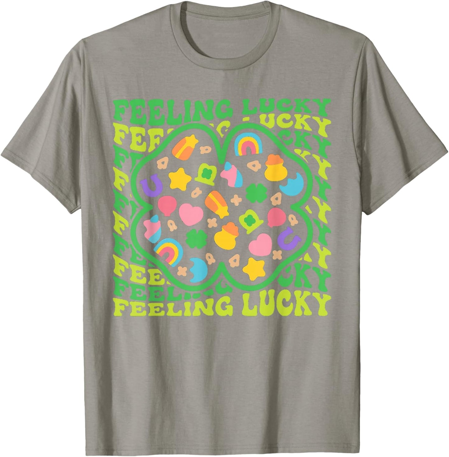 Feeling Lucky Charms St. Patrick's Day Irish Shamrock Clover T-Shirt - T-Shirt | Sand