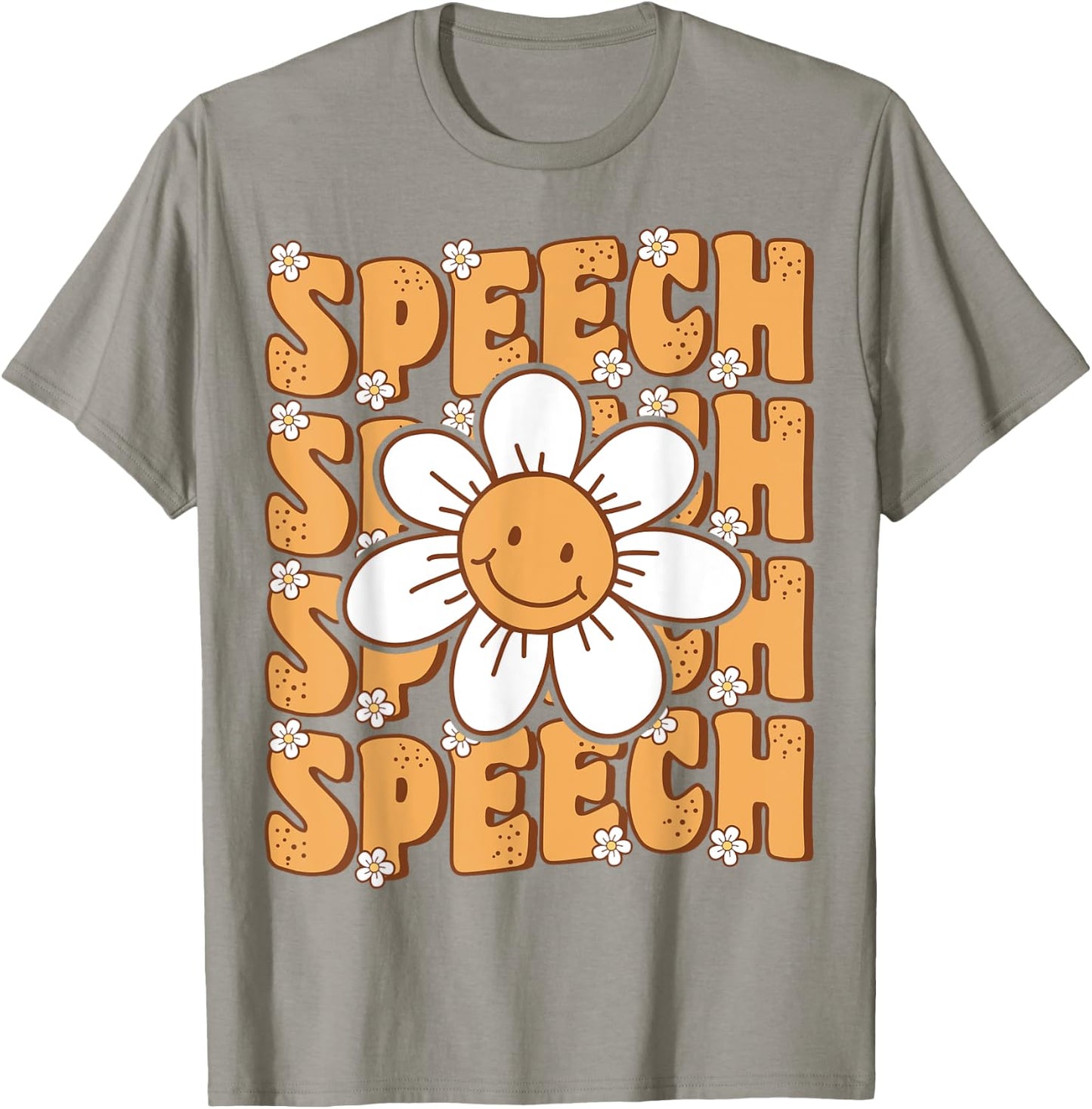 Groovy Retro Speech Language Pathologist Speech Therapist T-Shirt - T-Shirt | Sand