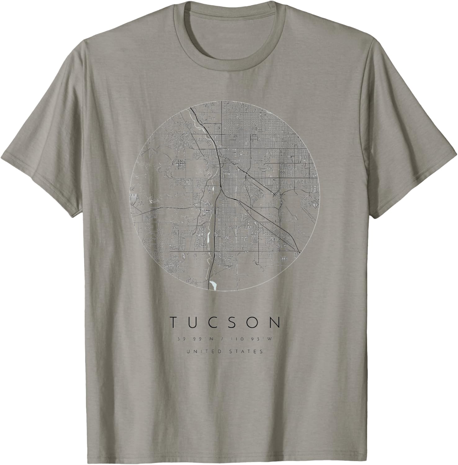 Tucson Arizona Coordinates map hometown T-Shirt - T-Shirt | Sand