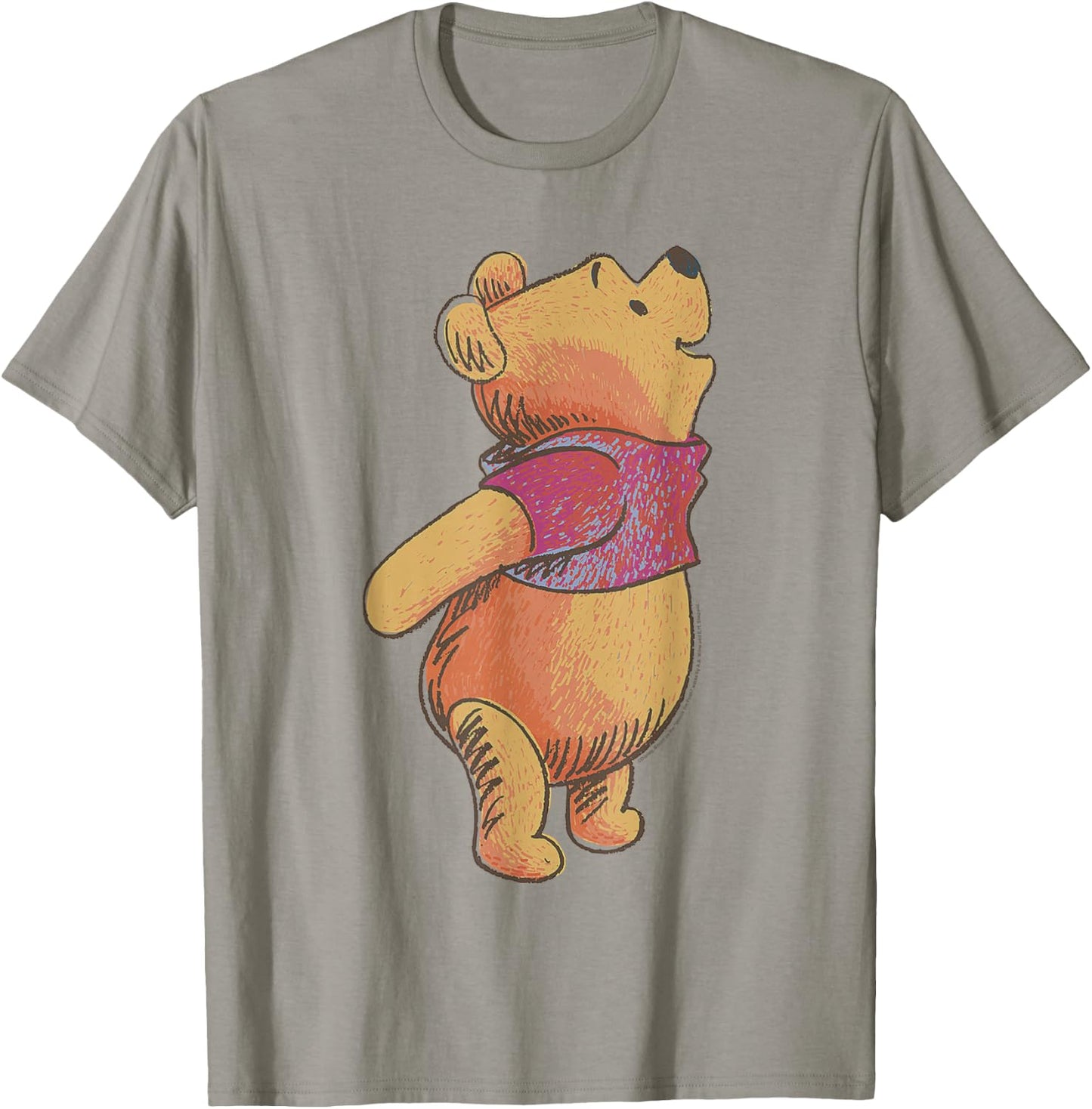 Disney Winnie The Pooh Looking Upwards With Joy Portrait T-Shirt - T-Shirt | Sand