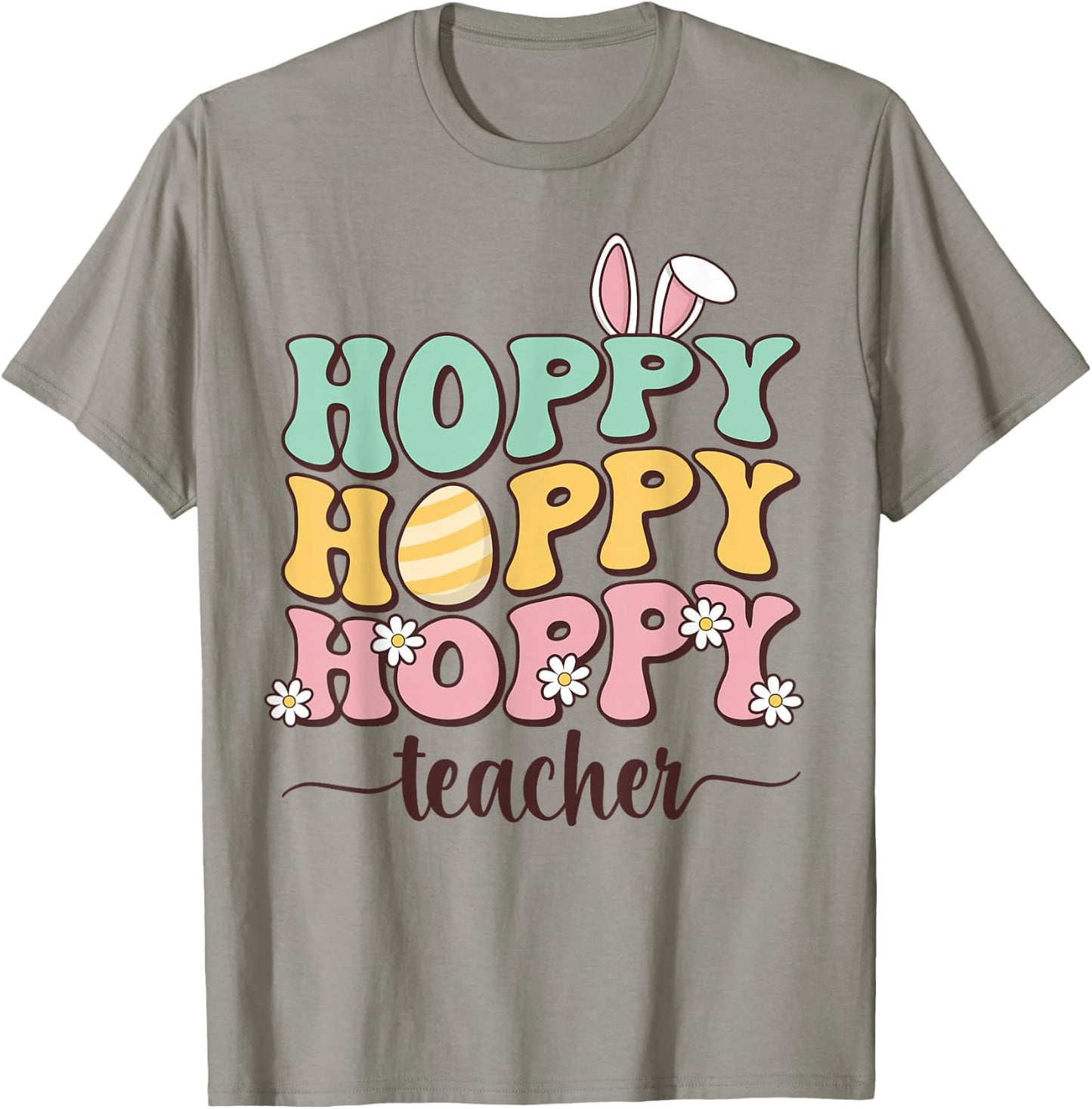 Easter Teacher Bunny Happy Easter Egg Retro Teacher Women T-Shirt - T-Shirt | Sand