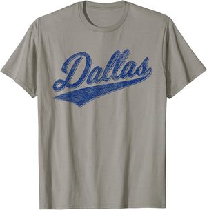 Dallas Texas Varsity Script Classic Sports Jersey Style T-Shirt - T-Shirt | Sand
