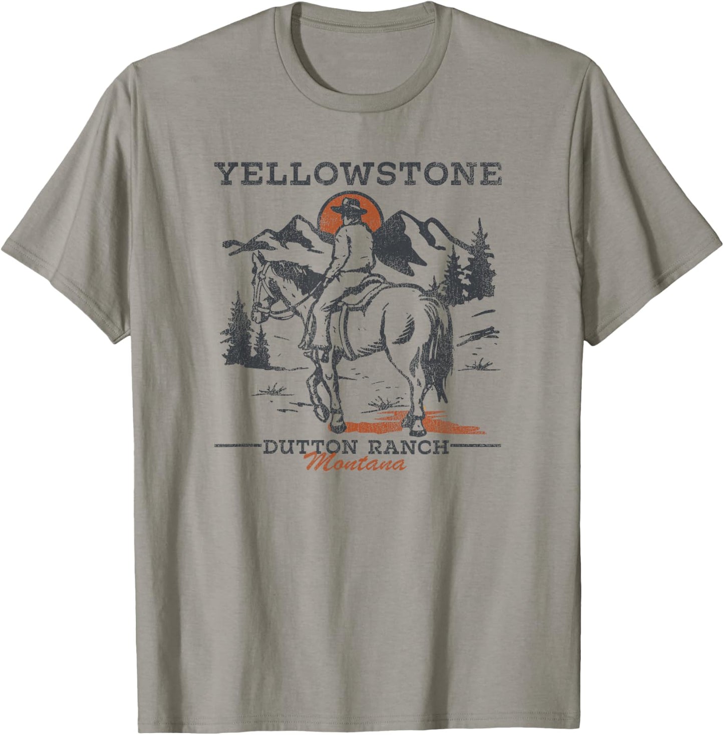 Yellowstone Dutton Ranch Cowboy Sunset T-Shirt - T-Shirt | Sand
