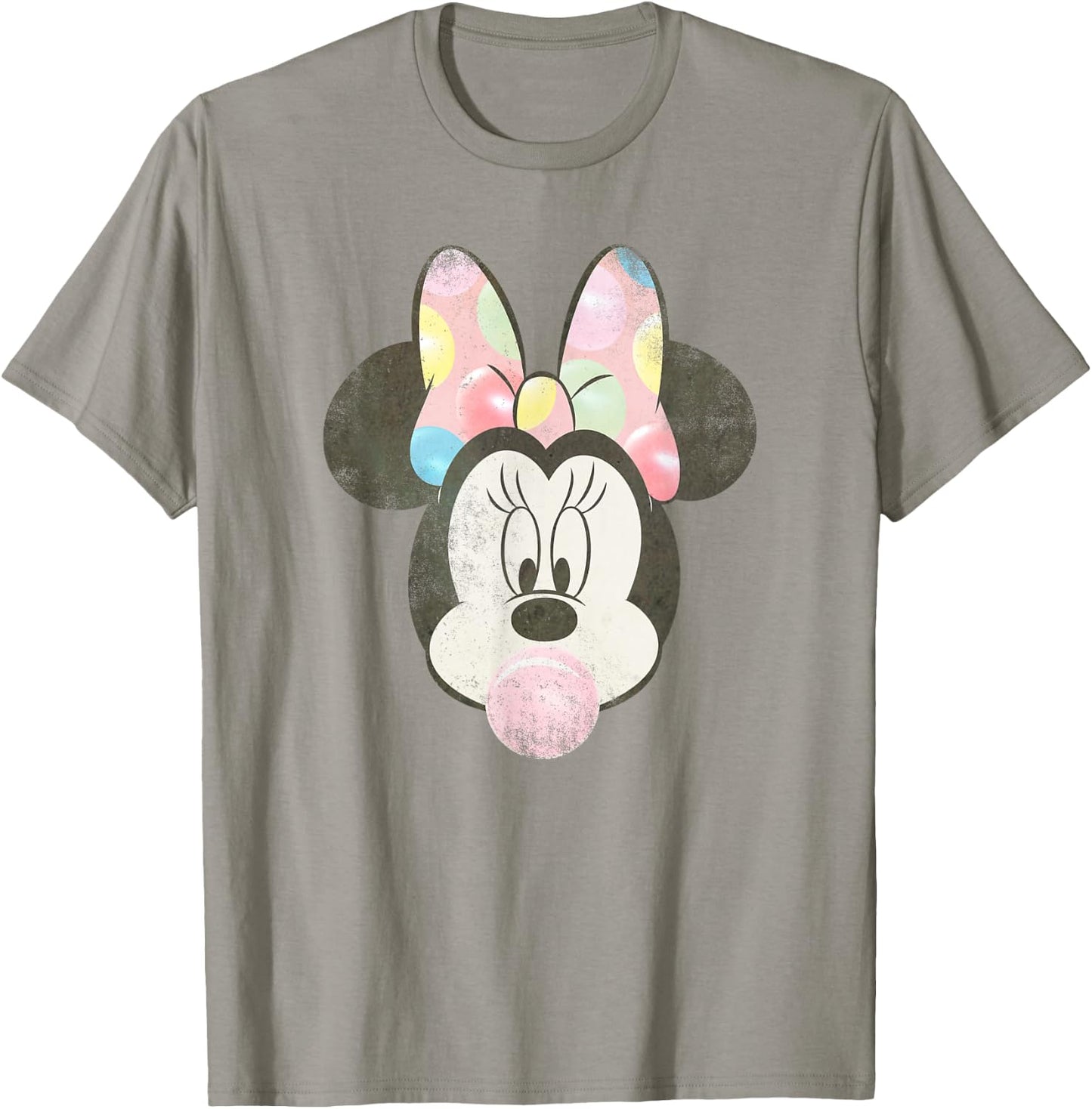 Disney Minnie Mouse Retro Bubblegum Big Face Portrait T-Shirt - T-Shirt | Sand
