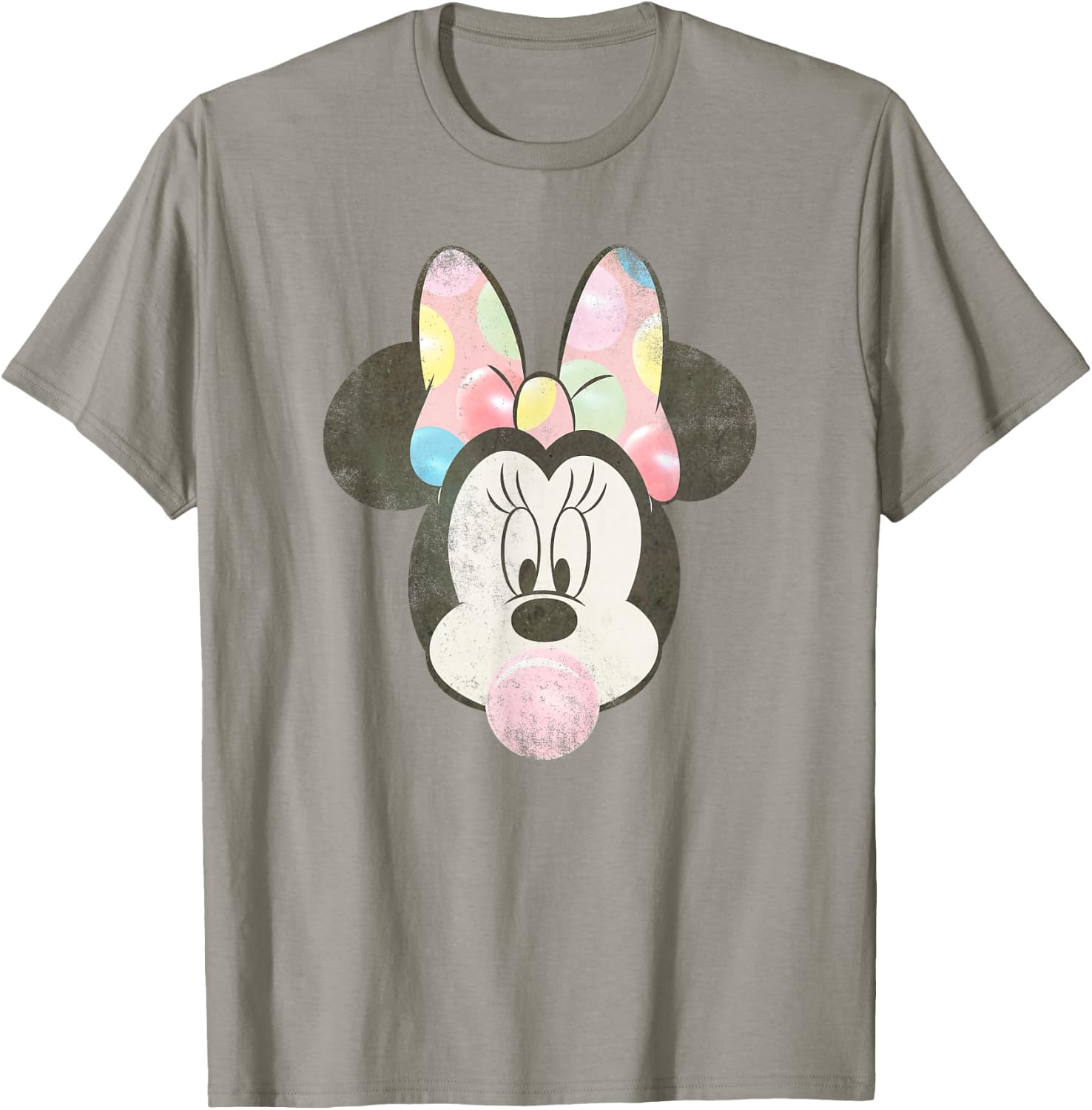 Disney Minnie Mouse Retro Bubblegum Big Face Portrait T-Shirt - T-Shirt | Sand