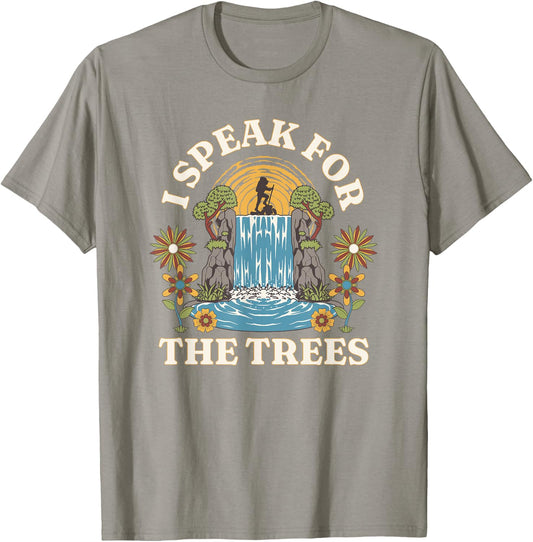 I Speak For Trees Earth Day Save Earth Inspiration hippie T-Shirt - T-Shirt | Sand