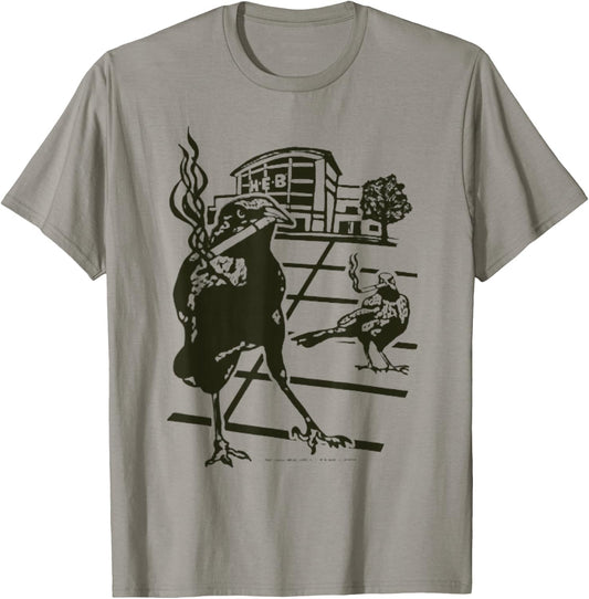 Smoking Grackle Bird T-Shirt - T-Shirt | Sand