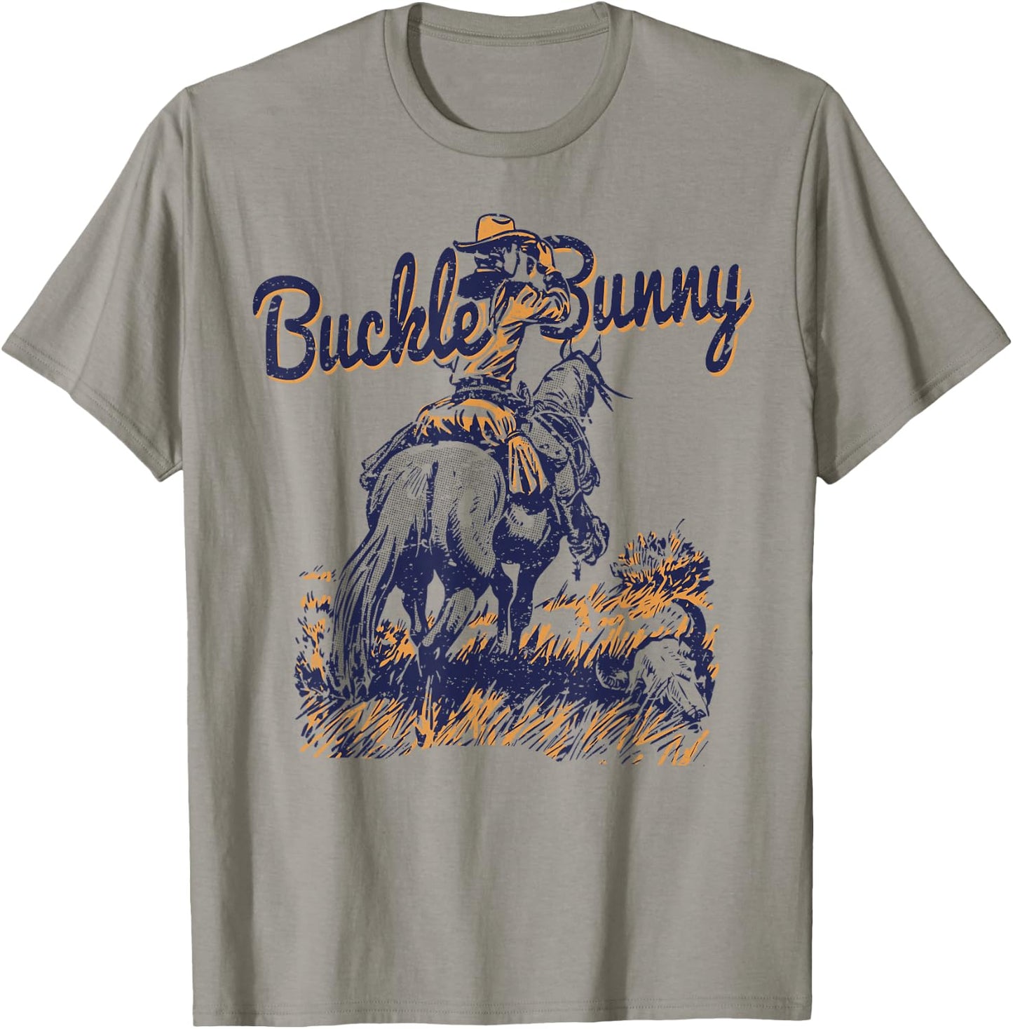 Cowboy Ranch Buckle Bunny Western Cowgirl T-Shirt - T-Shirt | Sand