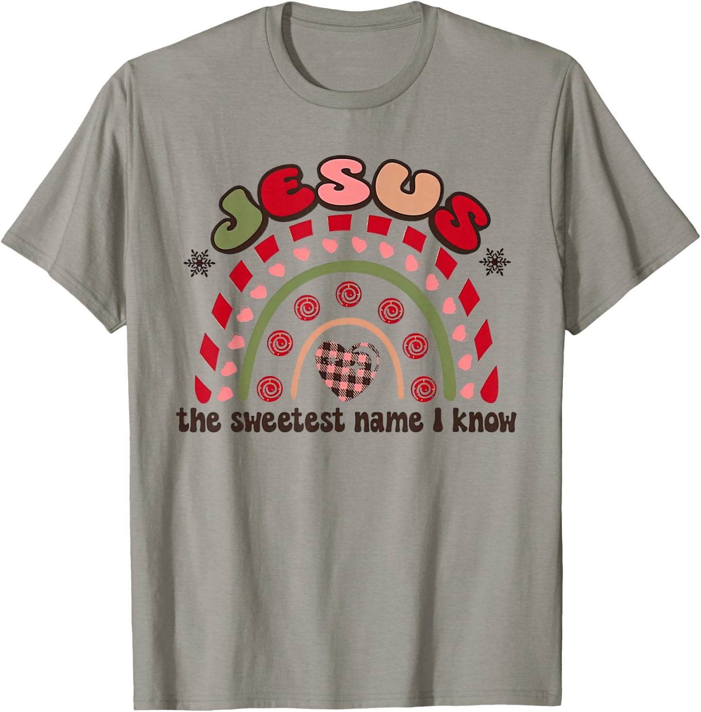 Jesus The Sweetest Name I Know Christian Xmas Retro Holiday T-Shirt - T-Shirt | Sand