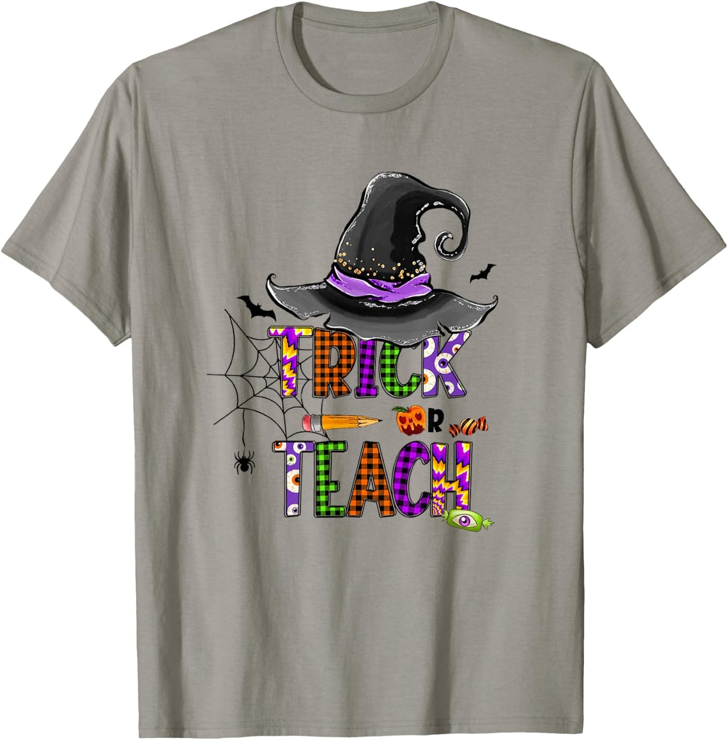 Retro Trick Or Teach Ghost Teacher Halloween Costume T-Shirt - T-Shirt | Sand