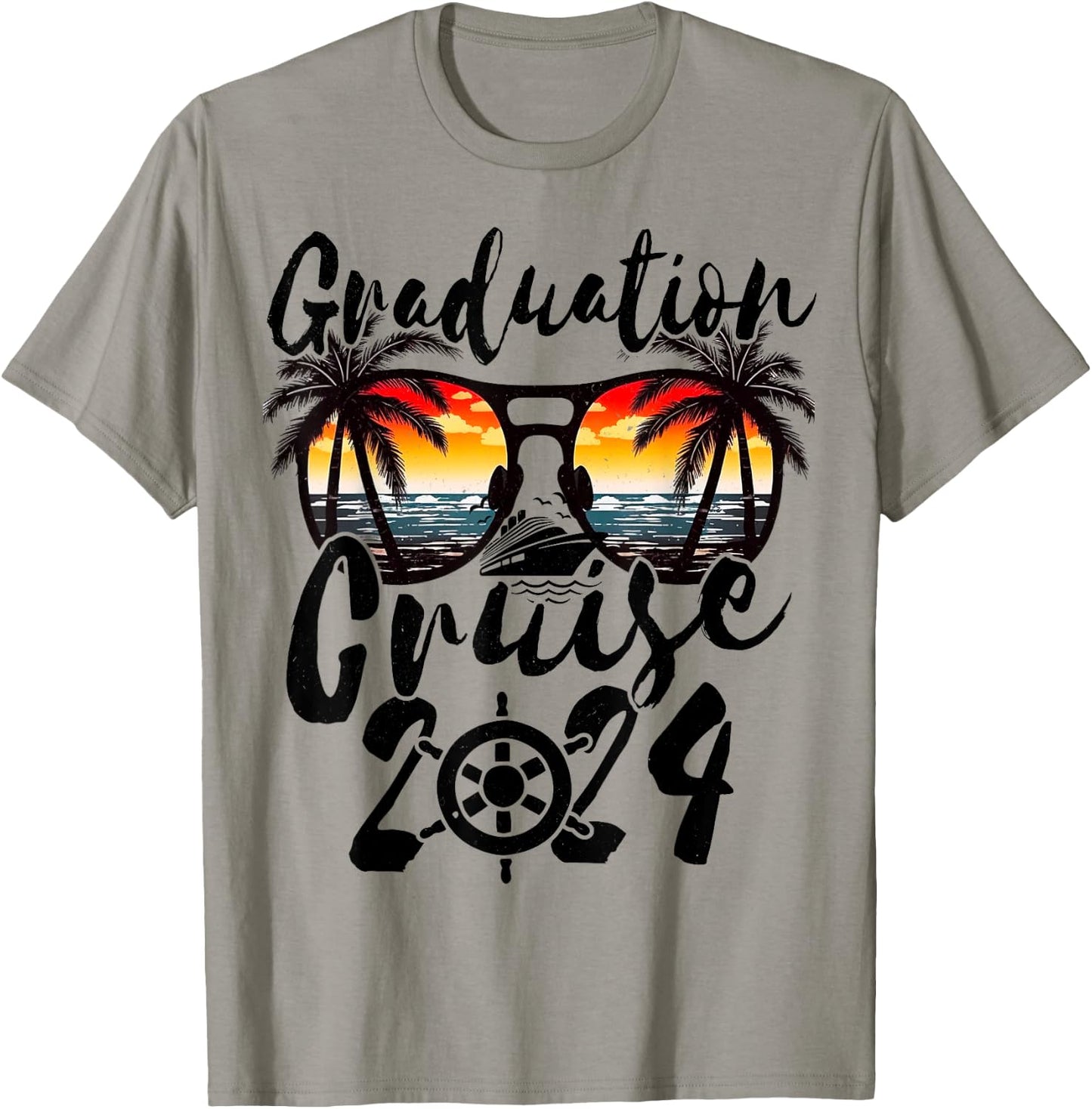 Senior Graduation Trip Cruise 2024 Retro Ship Party Cruise T-Shirt - T-Shirt | Sand