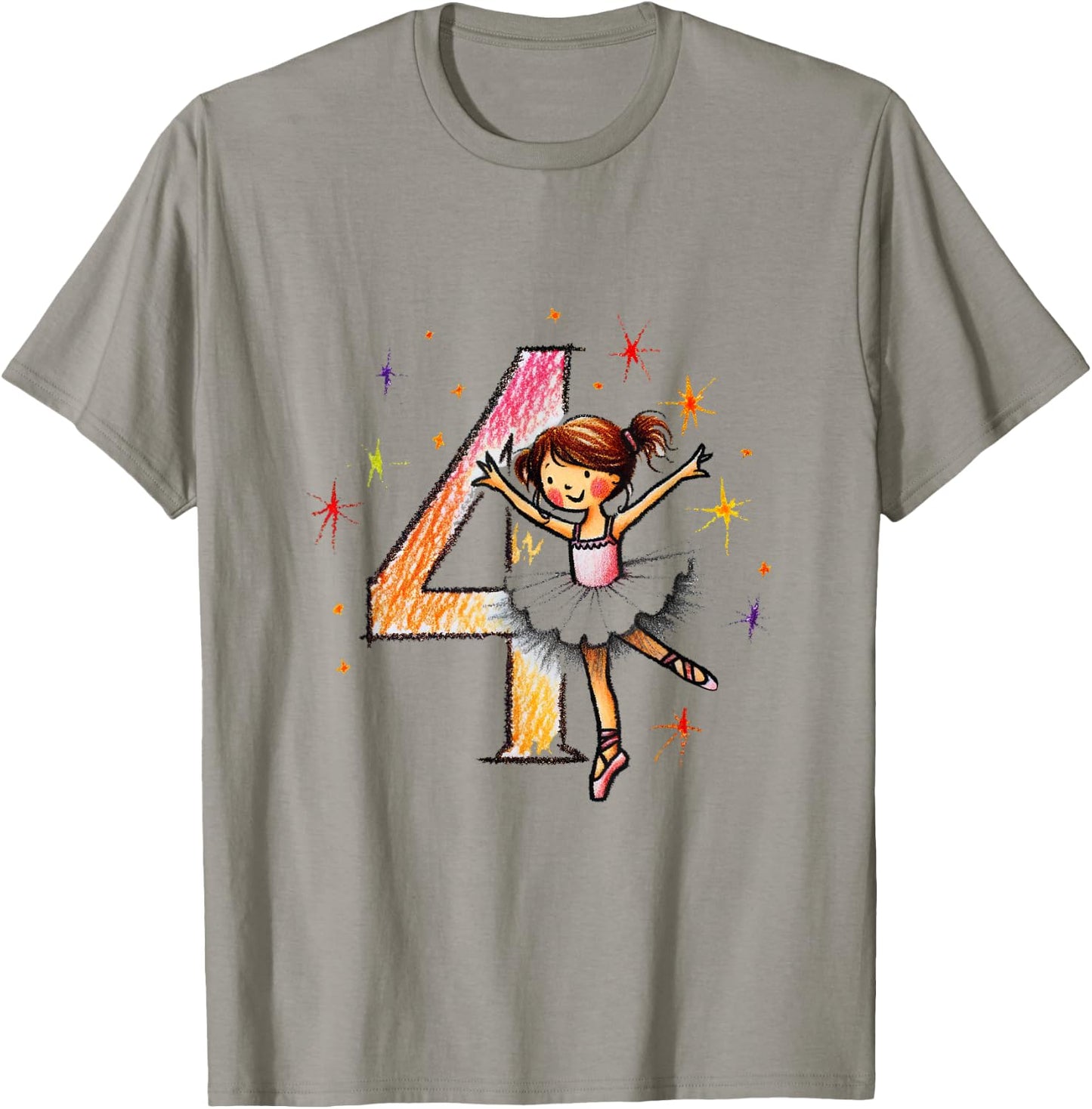 Happy Birthday 4 Year Old Dancer Ballerina T-Shirt - T-Shirt | Sand