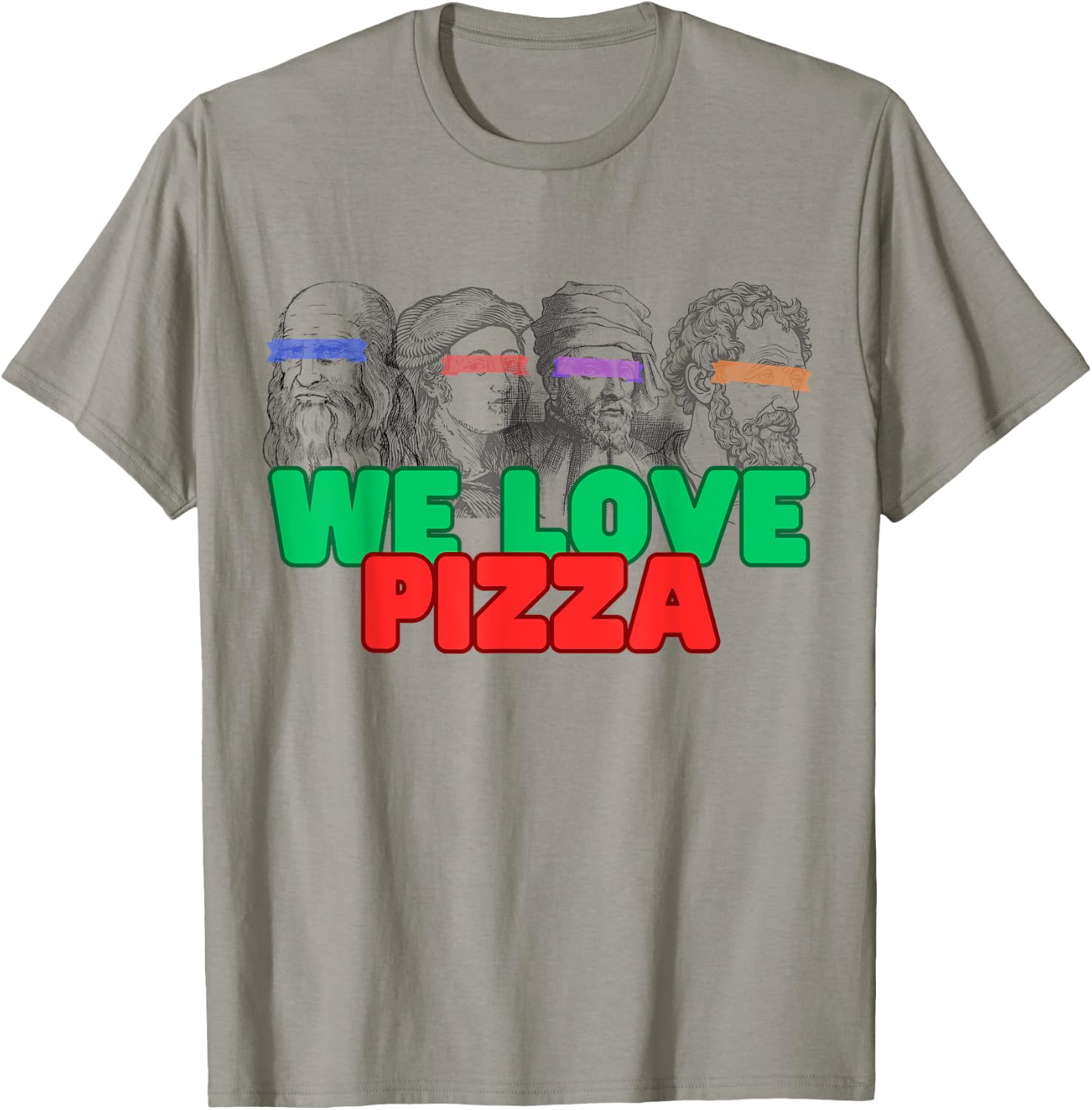 Ninja Artist Renaissance Leonardo Rafael Donny Michelangelo T-Shirt - T-Shirt | Sand