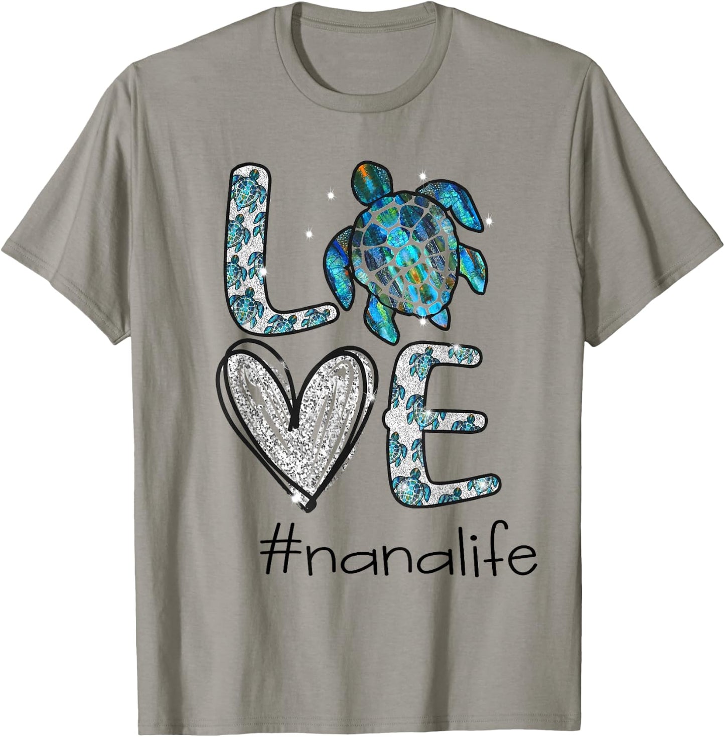 Grandma Turtle - Love Nana Life Sea Turtle, Nana Turtle T-Shirt - T-Shirt | Sand