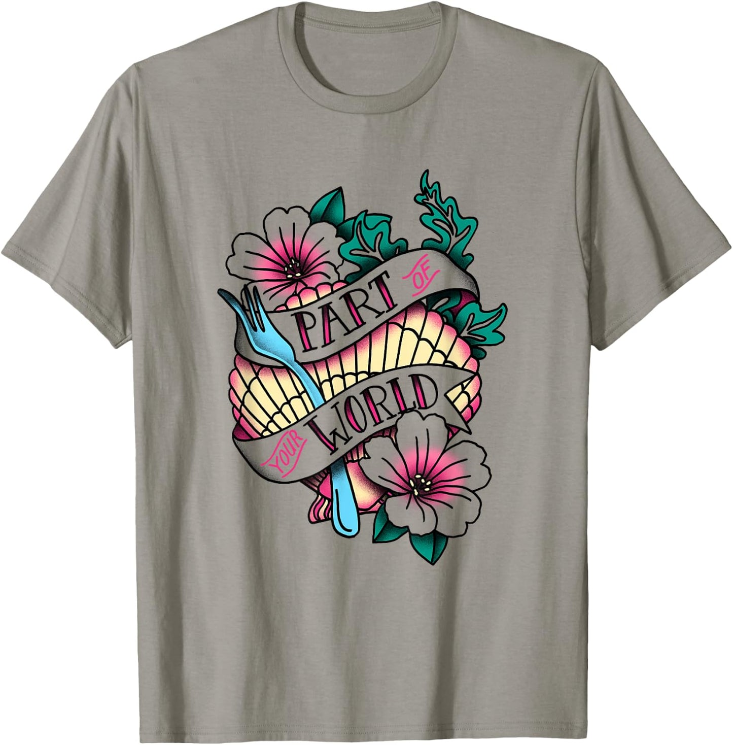 Disney The Little Mermaid Part Of Your World Tattoo Style T-Shirt - T-Shirt | Sand