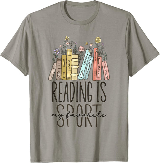 Reading Is My Favorite Sport T-Shirt - T-Shirt | Sand