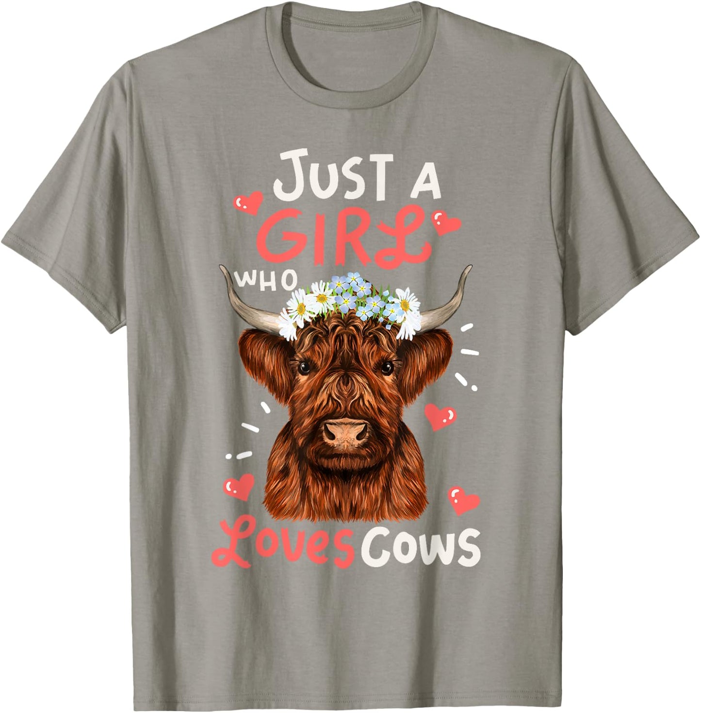 Scottish Highland Cow-Shirt Just Girl Loves Cow Kids Toddler T-Shirt - T-Shirt | Sand