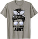 Proud Volleyball Aunt Messy Bun Volleyball Auntie T-Shirt - T-Shirt | Sand