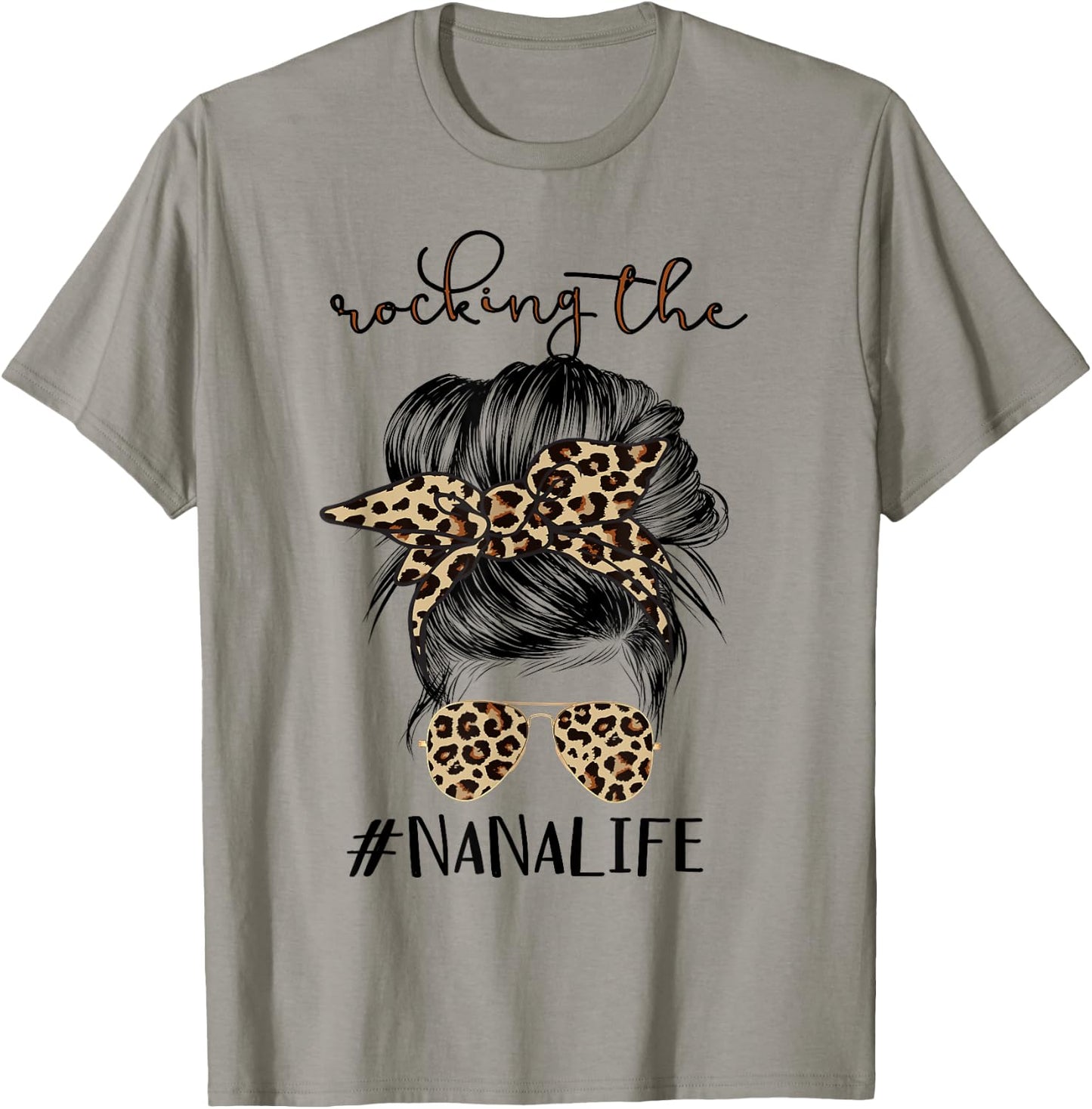 Rocking The Nana Life Grandma Women Christmas Mother's Day T-Shirt - T-Shirt | Sand