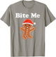 Funny Gingerbread Man Bite Me Christmas Cookie Costume T-Shirt - T-Shirt | Sand